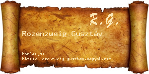 Rozenzweig Gusztáv névjegykártya